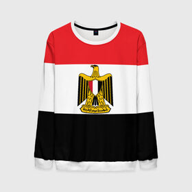 Мужской свитшот 3D с принтом Флаг и герб Египта в Курске, 100% полиэстер с мягким внутренним слоем | круглый вырез горловины, мягкая резинка на манжетах и поясе, свободная посадка по фигуре | символ страна