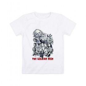 Детская футболка хлопок с принтом The Walking Dead в Курске, 100% хлопок | круглый вырез горловины, полуприлегающий силуэт, длина до линии бедер | 