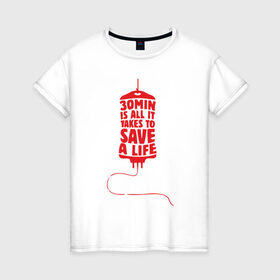 Женская футболка хлопок с принтом Донор 11 в Курске, 100% хлопок | прямой крой, круглый вырез горловины, длина до линии бедер, слегка спущенное плечо | 