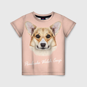 Детская футболка 3D с принтом Корги в Курске, 100% гипоаллергенный полиэфир | прямой крой, круглый вырез горловины, длина до линии бедер, чуть спущенное плечо, ткань немного тянется | вельш корги | как в рекламе | коржик | пемброк | собака | щенок