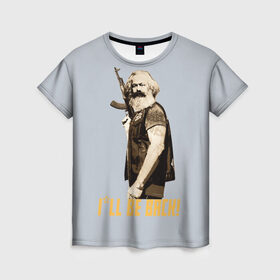 Женская футболка 3D с принтом Карл Маркс в Курске, 100% полиэфир ( синтетическое хлопкоподобное полотно) | прямой крой, круглый вырез горловины, длина до линии бедер | карл | маркс | о.м.с.к. | революция | сссркапитал