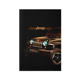 Обложка для паспорта матовая кожа с принтом Jeep в Курске, натуральная матовая кожа | размер 19,3 х 13,7 см; прозрачные пластиковые крепления | brand | car | chrysler | jeep | logo | usa | автомобиль | джип | крайслер | логотип | марка | сша