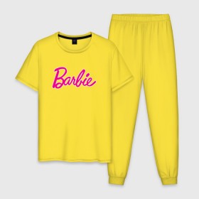 Мужская пижама хлопок с принтом Барби 3 в Курске, 100% хлопок | брюки и футболка прямого кроя, без карманов, на брюках мягкая резинка на поясе и по низу штанин
 | barbie | барби | девочка | девушка | кукла