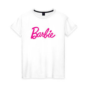 Женская футболка хлопок с принтом Барби 3 в Курске, 100% хлопок | прямой крой, круглый вырез горловины, длина до линии бедер, слегка спущенное плечо | Тематика изображения на принте: barbie | барби | девочка | девушка | кукла