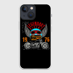Чехол для iPhone 13 mini с принтом Мото 1976 в Курске,  |  | 3d | legendary riders | riders | rock | авто | автомобильные | гонщик | дорога | колеса | крылья | мото | мотоциклы | рок
