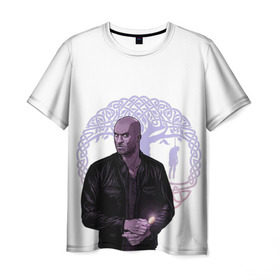 Мужская футболка 3D с принтом Тень в Курске, 100% полиэфир | прямой крой, круглый вырез горловины, длина до линии бедер | Тематика изображения на принте: shadow moon | американские боги | тень лун