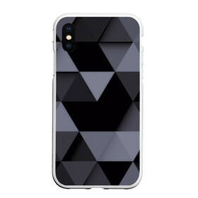 Чехол для iPhone XS Max матовый с принтом Геометрия в Курске, Силикон | Область печати: задняя сторона чехла, без боковых панелей | 3d | abstract | gray | lowpoly | polygon | triangle | абстракция | геометрия | полигоны | треугольники