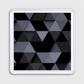 Магнит 55*55 с принтом Геометрия в Курске, Пластик | Размер: 65*65 мм; Размер печати: 55*55 мм | 3d | abstract | gray | lowpoly | polygon | triangle | абстракция | геометрия | полигоны | треугольники