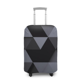 Чехол для чемодана 3D с принтом Геометрия в Курске, 86% полиэфир, 14% спандекс | двустороннее нанесение принта, прорези для ручек и колес | 3d | abstract | gray | lowpoly | polygon | triangle | абстракция | геометрия | полигоны | треугольники