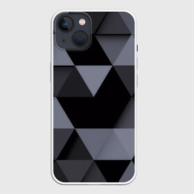 Чехол для iPhone 13 с принтом Геометрия в Курске,  |  | 3d | abstract | gray | lowpoly | polygon | triangle | абстракция | геометрия | полигоны | треугольники