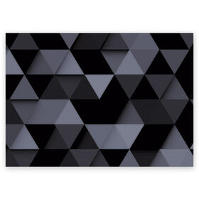 Поздравительная открытка с принтом Геометрия в Курске, 100% бумага | плотность бумаги 280 г/м2, матовая, на обратной стороне линовка и место для марки
 | 3d | abstract | gray | lowpoly | polygon | triangle | абстракция | геометрия | полигоны | треугольники