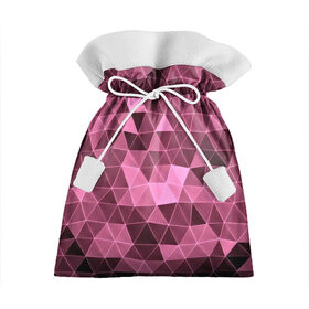 Подарочный 3D мешок с принтом Розовые треугольники в Курске, 100% полиэстер | Размер: 29*39 см | abstract | gray | lowpoly | polygon | triangle | абстракция | геометрия | полигоны | треугольники