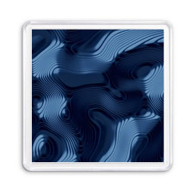 Магнит 55*55 с принтом Lullaby blue в Курске, Пластик | Размер: 65*65 мм; Размер печати: 55*55 мм | волны | синий | темный