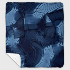 Плед с рукавами с принтом Lullaby blue в Курске, 100% полиэстер | Закругленные углы, все края обработаны. Ткань не мнется и не растягивается. Размер 170*145 | волны | синий | темный