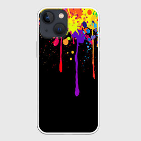 Чехол для iPhone 13 mini с принтом Краски в Курске,  |  | брызги | капли | кляксы | краски | спектр | яркие