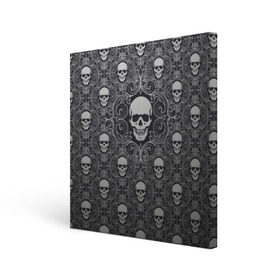 Холст квадратный с принтом Black Milk - Skulls - Черепа в Курске, 100% ПВХ |  | Тематика изображения на принте: black milk | metall | pattern | rock | skulls | патерн | узор | череп | черепа | черная