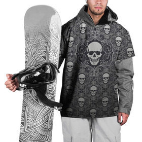 Накидка на куртку 3D с принтом Black Milk - Skulls - Черепа в Курске, 100% полиэстер |  | black milk | metall | pattern | rock | skulls | патерн | узор | череп | черепа | черная