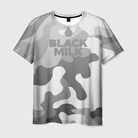 Мужская футболка 3D с принтом Black Milk Серый Камуфляж в Курске, 100% полиэфир | прямой крой, круглый вырез горловины, длина до линии бедер | black milk | camo | camouflage | gray | pattern | камо | кмуфляж | серый | узор | черное молоко
