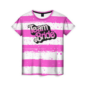 Женская футболка 3D с принтом Team Bride Барби в Курске, 100% полиэфир ( синтетическое хлопкоподобное полотно) | прямой крой, круглый вырез горловины, длина до линии бедер | badgirl | barbie | beach party | beaches | bride | crew | girl | girlfriends | henparty | pink | power | princess | real girls | superbride | team | девичник | для влюбленных | для подруг | замуж | море | невеста | отдых | пляж | пляжная вечеринка | подру