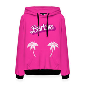 Женская толстовка 3D с принтом Barbie пальмы в Курске, 100% полиэстер  | двухслойный капюшон со шнурком для регулировки, мягкие манжеты на рукавах и по низу толстовки, спереди карман-кенгуру с мягким внутренним слоем. | badgirl | barbie | beach party | beaches | bride | crew | girl | girlfriends | henparty | pink | power | princess | real girls | superbride | team | девичник | для влюбленных | для подруг | замуж | море | невеста | отдых | пляж | пляжная вечеринка | подру