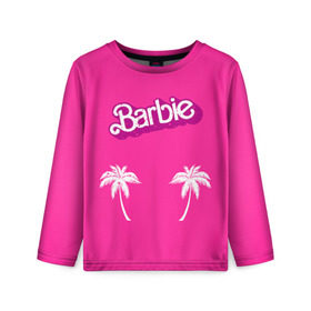Детский лонгслив 3D с принтом Barbie пальмы в Курске, 100% полиэстер | длинные рукава, круглый вырез горловины, полуприлегающий силуэт
 | Тематика изображения на принте: badgirl | barbie | beach party | beaches | bride | crew | girl | girlfriends | henparty | pink | power | princess | real girls | superbride | team | девичник | для влюбленных | для подруг | замуж | море | невеста | отдых | пляж | пляжная вечеринка | подру