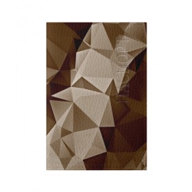 Обложка для паспорта матовая кожа с принтом Brown geometry в Курске, натуральная матовая кожа | размер 19,3 х 13,7 см; прозрачные пластиковые крепления | Тематика изображения на принте: abstraction | геометрия | грани | полигоны | текстура | треугольники