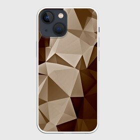 Чехол для iPhone 13 mini с принтом Brown geometry в Курске,  |  | abstraction | геометрия | грани | полигоны | текстура | треугольники