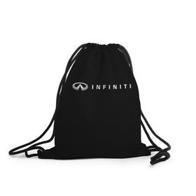 Рюкзак-мешок 3D с принтом Infiniti в Курске, 100% полиэстер | плотность ткани — 200 г/м2, размер — 35 х 45 см; лямки — толстые шнурки, застежка на шнуровке, без карманов и подкладки | авто | инфинити | марка | машина