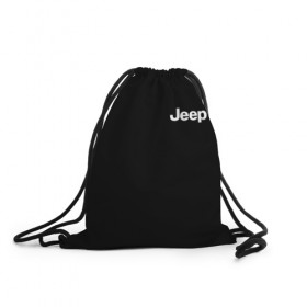 Рюкзак-мешок 3D с принтом Jeep в Курске, 100% полиэстер | плотность ткани — 200 г/м2, размер — 35 х 45 см; лямки — толстые шнурки, застежка на шнуровке, без карманов и подкладки | Тематика изображения на принте: автомобиль | джип | марка | машина
