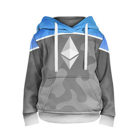 Детская толстовка 3D с принтом Black Milk Ethereum - Эфириум в Курске, 100% полиэстер | двухслойный капюшон со шнурком для регулировки, мягкие манжеты на рукавах и по низу толстовки, спереди карман-кенгуру с мягким внутренним слоем | Тематика изображения на принте: black milk | ethereum | etherium | litecoin | крипта | крипто | криптовалюта | лайткоин | майнер | майнинг | эфир