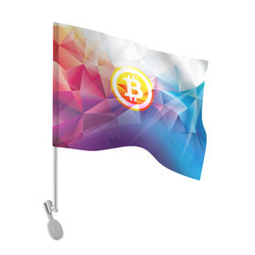 Флаг для автомобиля с принтом Биткоин - Bitcoin Geometria в Курске, 100% полиэстер | Размер: 30*21 см | bitcoin | coin | crypto | geometria | polygon | биткоин | геометрия | коин | криптовалюта | полигон