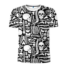 Мужская футболка 3D спортивная с принтом Кости в Курске, 100% полиэстер с улучшенными характеристиками | приталенный силуэт, круглая горловина, широкие плечи, сужается к линии бедра | doctor | анатомия | врач | доктор | кости | кость | медик | медицина | скелет | череп