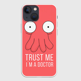 Чехол для iPhone 13 mini с принтом Доктор в Курске,  |  | doctor | futurama | trust me | верь мне | врач | доктор | зойдберг | медик | медицина | футурама