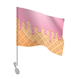 Флаг для автомобиля с принтом Black Milk Мороженое Стаканчик в Курске, 100% полиэстер | Размер: 30*21 см | ice cream | мороженое | рожок | стаканчик | эскимо