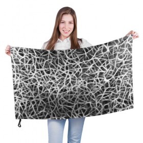 Флаг 3D с принтом Нервы в Курске, 100% полиэстер | плотность ткани — 95 г/м2, размер — 67 х 109 см. Принт наносится с одной стороны | 