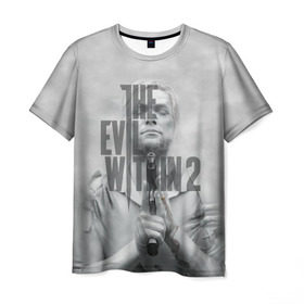 Мужская футболка 3D с принтом The Evil Within 2 в Курске, 100% полиэфир | прямой крой, круглый вырез горловины, длина до линии бедер | Тематика изображения на принте: evil | horror | зло | игра | хоррор