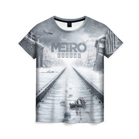 Женская футболка 3D с принтом METRO: Exodus в Курске, 100% полиэфир ( синтетическое хлопкоподобное полотно) | прямой крой, круглый вырез горловины, длина до линии бедер | horror | metro | metro 2033 | redux | игра | метро | хоррор