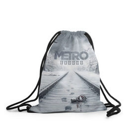 Рюкзак-мешок 3D с принтом METRO: Exodus в Курске, 100% полиэстер | плотность ткани — 200 г/м2, размер — 35 х 45 см; лямки — толстые шнурки, застежка на шнуровке, без карманов и подкладки | horror | metro | metro 2033 | redux | игра | метро | хоррор