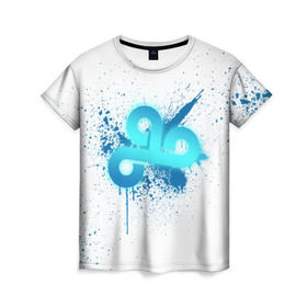 Женская футболка 3D с принтом cs:go - Cloud9 (White collection) в Курске, 100% полиэфир ( синтетическое хлопкоподобное полотно) | прямой крой, круглый вырез горловины, длина до линии бедер | 0x000000123 | cloud9 | cs go | white | кс го