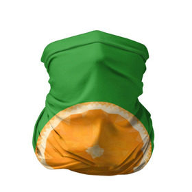Бандана-труба 3D с принтом Низкополигональный апельсин в Курске, 100% полиэстер, ткань с особыми свойствами — Activecool | плотность 150‒180 г/м2; хорошо тянется, но сохраняет форму | lowpoly | polygonal | апельсин | зеленый | оранджевый | полигон | полигональный | полигоны | яркий
