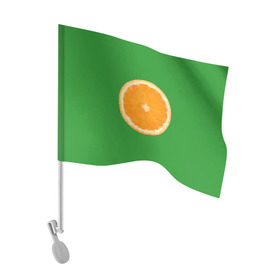 Флаг для автомобиля с принтом Низкополигональный апельсин в Курске, 100% полиэстер | Размер: 30*21 см | lowpoly | polygonal | апельсин | зеленый | оранджевый | полигон | полигональный | полигоны | яркий