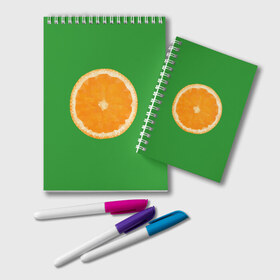 Блокнот с принтом Низкополигональный апельсин в Курске, 100% бумага | 48 листов, плотность листов — 60 г/м2, плотность картонной обложки — 250 г/м2. Листы скреплены удобной пружинной спиралью. Цвет линий — светло-серый
 | lowpoly | polygonal | апельсин | зеленый | оранджевый | полигон | полигональный | полигоны | яркий