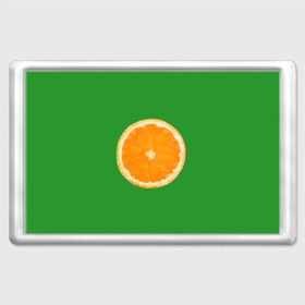 Магнит 45*70 с принтом Низкополигональный апельсин в Курске, Пластик | Размер: 78*52 мм; Размер печати: 70*45 | lowpoly | polygonal | апельсин | зеленый | оранджевый | полигон | полигональный | полигоны | яркий