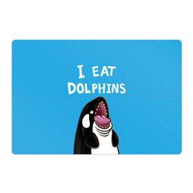 Магнитный плакат 3Х2 с принтом Я ем дельфинов в Курске, Полимерный материал с магнитным слоем | 6 деталей размером 9*9 см | Тематика изображения на принте: дельфины | касатка