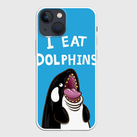 Чехол для iPhone 13 mini с принтом Я ем дельфинов в Курске,  |  | дельфины | касатка