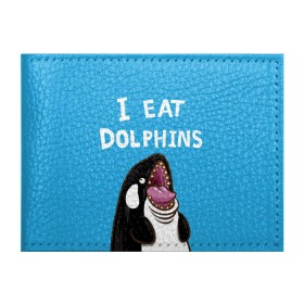 Обложка для студенческого билета с принтом Я ем дельфинов в Курске, натуральная кожа | Размер: 11*8 см; Печать на всей внешней стороне | дельфины | касатка
