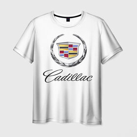 Мужская футболка 3D с принтом Cadillac в Курске, 100% полиэфир | прямой крой, круглый вырез горловины, длина до линии бедер | авто | кадиллак | марка | машина