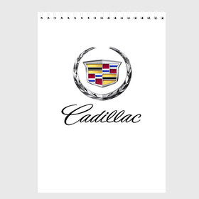 Скетчбук с принтом Cadillac в Курске, 100% бумага
 | 48 листов, плотность листов — 100 г/м2, плотность картонной обложки — 250 г/м2. Листы скреплены сверху удобной пружинной спиралью | авто | кадиллак | марка | машина