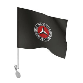 Флаг для автомобиля с принтом Mercedes-Benz в Курске, 100% полиэстер | Размер: 30*21 см | car | germany | logo | make | mercedes benz | автомобиль | германия | логотип | марка | мерседес бенц