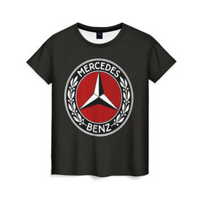 Женская футболка 3D с принтом Mercedes-Benz в Курске, 100% полиэфир ( синтетическое хлопкоподобное полотно) | прямой крой, круглый вырез горловины, длина до линии бедер | car | germany | logo | make | mercedes benz | автомобиль | германия | логотип | марка | мерседес бенц